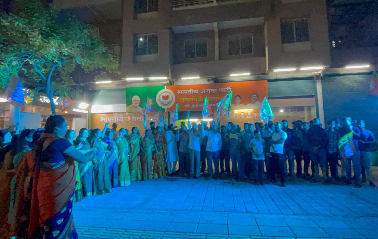 पिंपळे सौदागर येथे भाजपाच्या निवडणुकीतील यशाचा जोरदार आनंदोत्सव