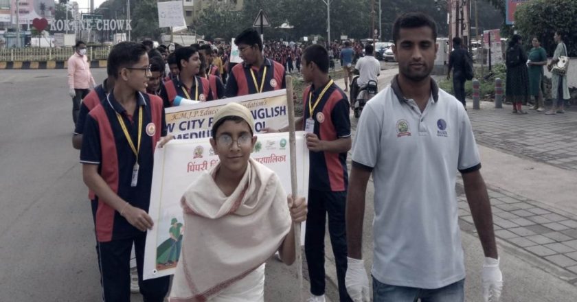 महात्मा गांधी व लाल बहादूर शास्त्री जयंतीनिमित्त रहाटणीत स्वच्छता मोहीम