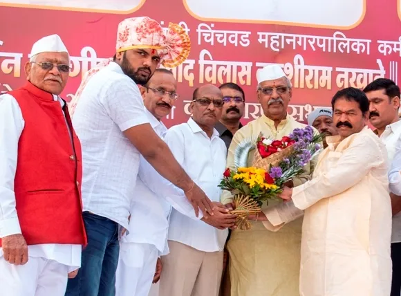 भाजप शहराध्यक्ष, महाराष्ट्र केसरी व महापालिका कामगार महासंघातील निवडीबद्दल रहाटणीतील सुपुत्रांचा ग्रामस्थांतर्फे सत्कार